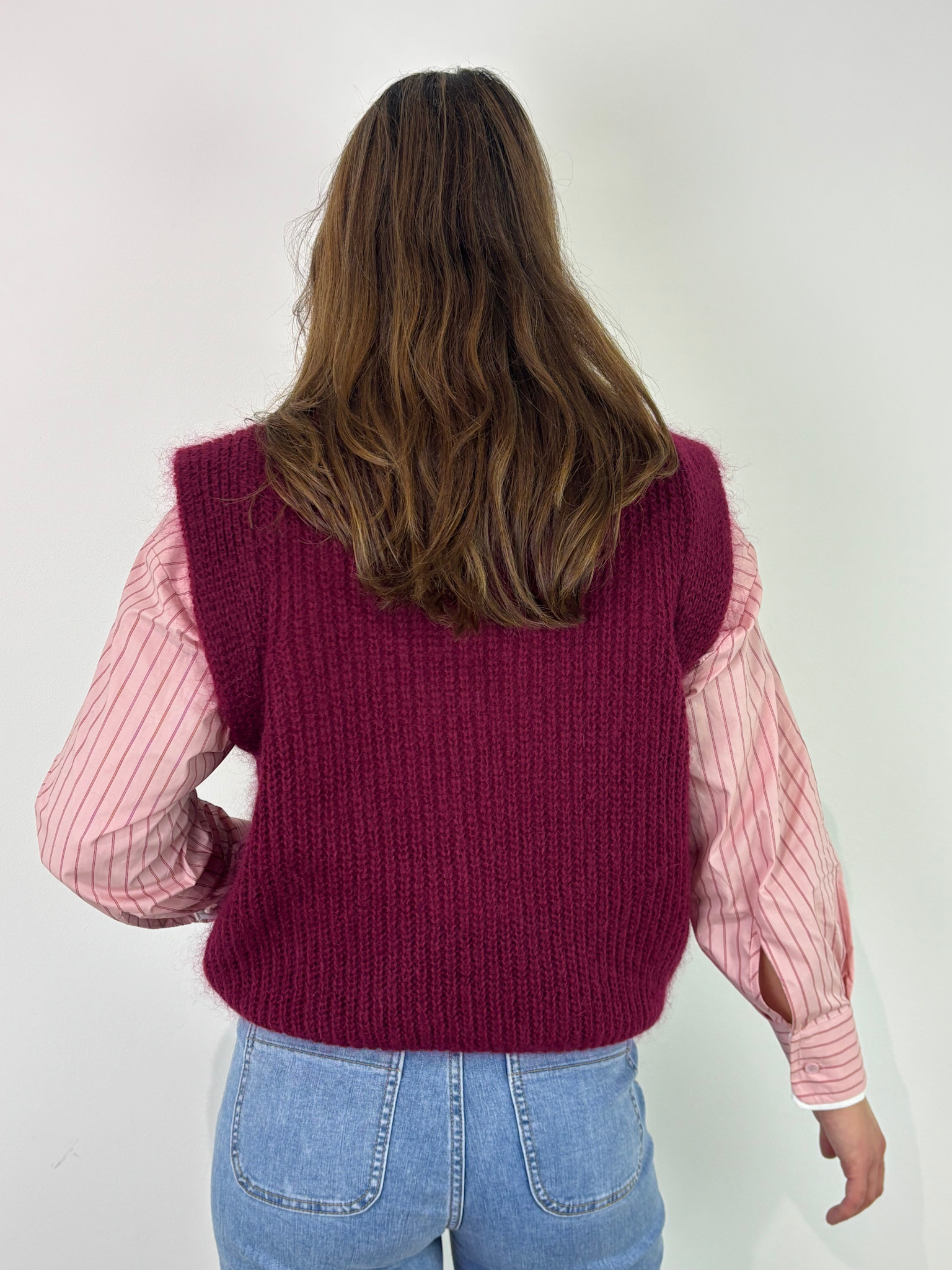 Sam knit spencer Burgundy-3