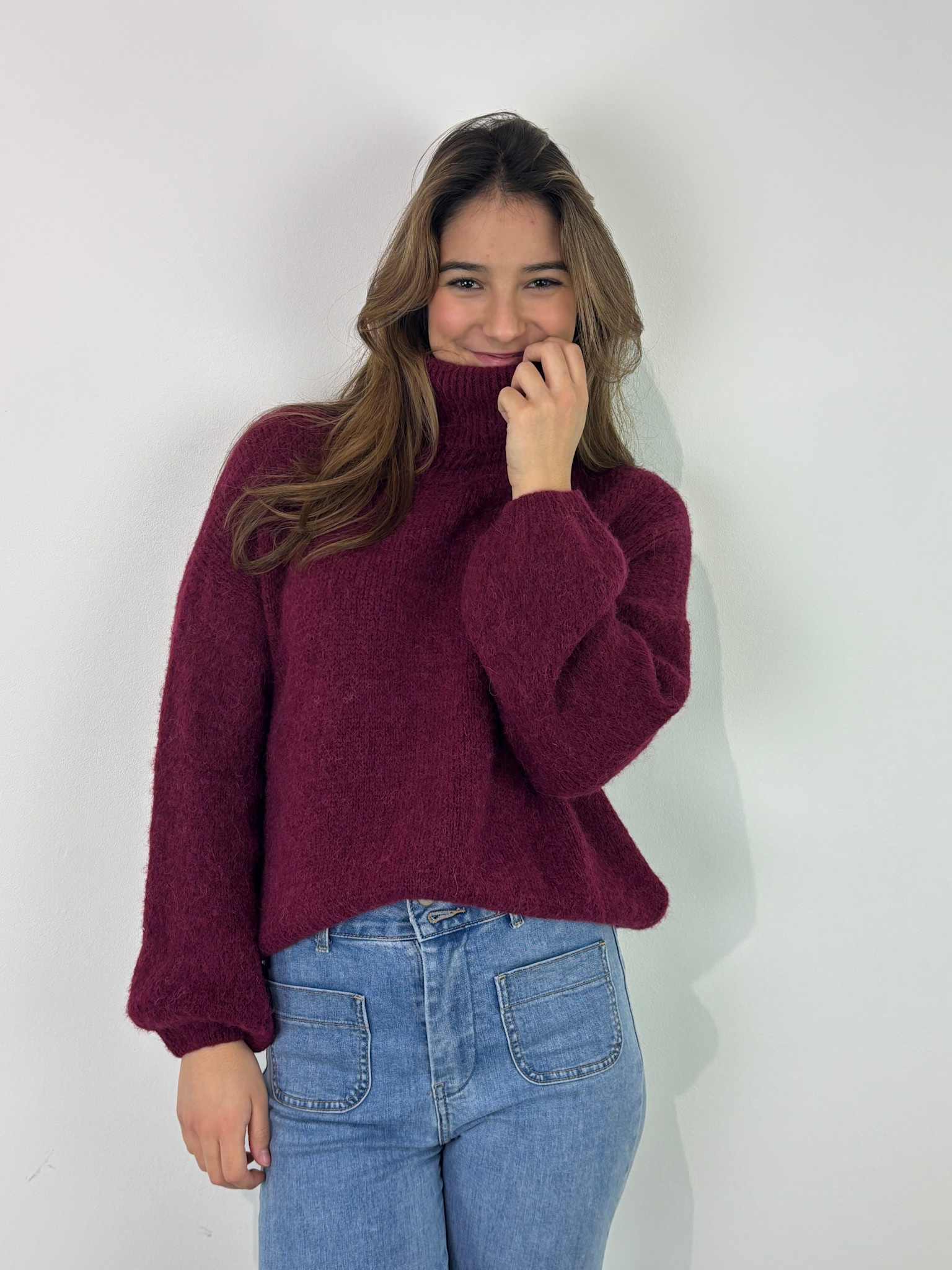 Geroni turtleneck knit Black Bordeaux-1