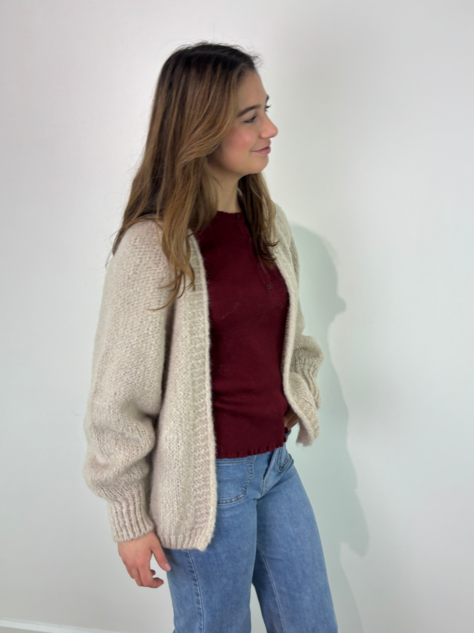 Sohvi short bernadette ballon sleeve Beige-2