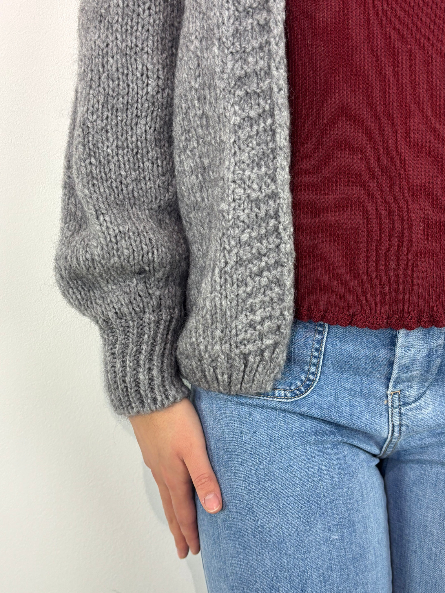 Sohvi short bernadette ballon sleeve Grey-2