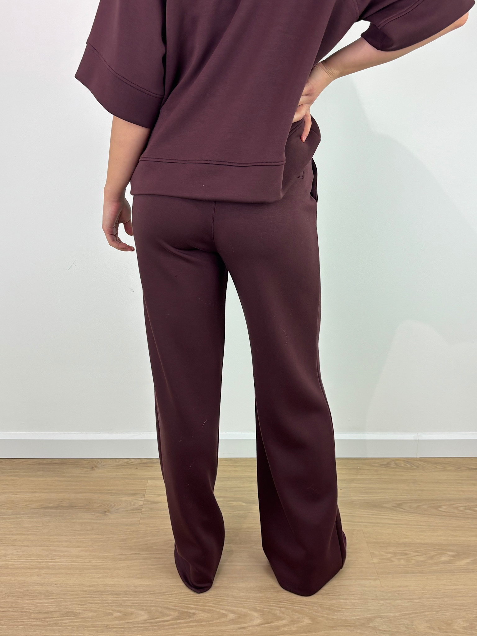 Puba fine jogging pant with couture stiching Burgundy-4