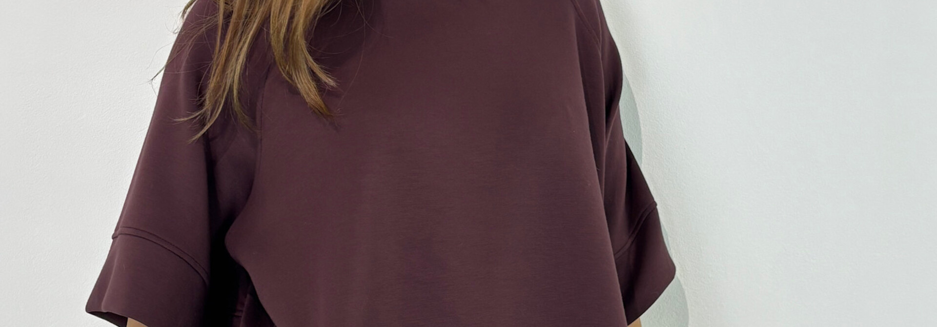 Kawal fine jersey s/s sweater top Burgundy