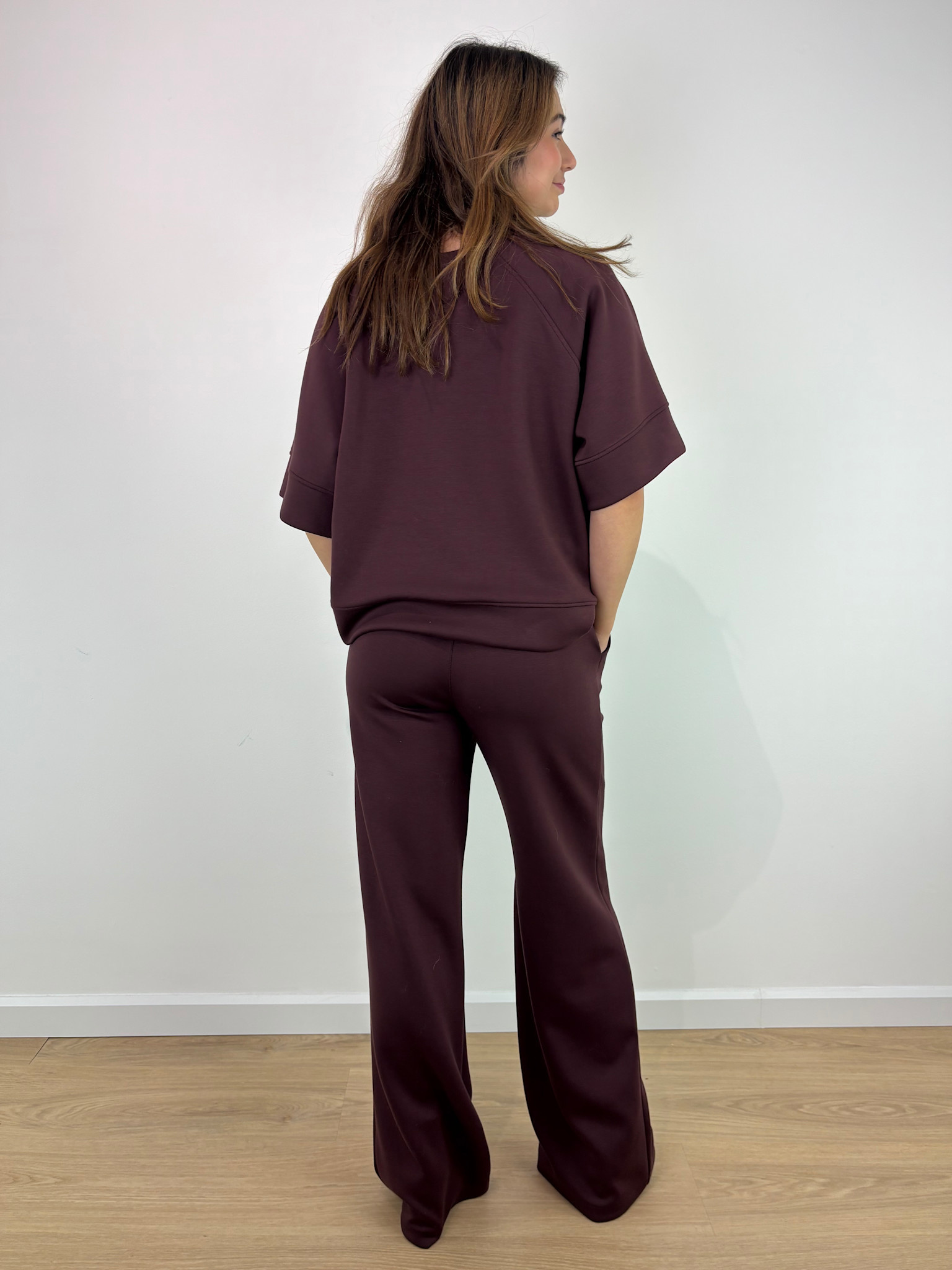 Kawal fine jersey s/s sweater top Burgundy-2