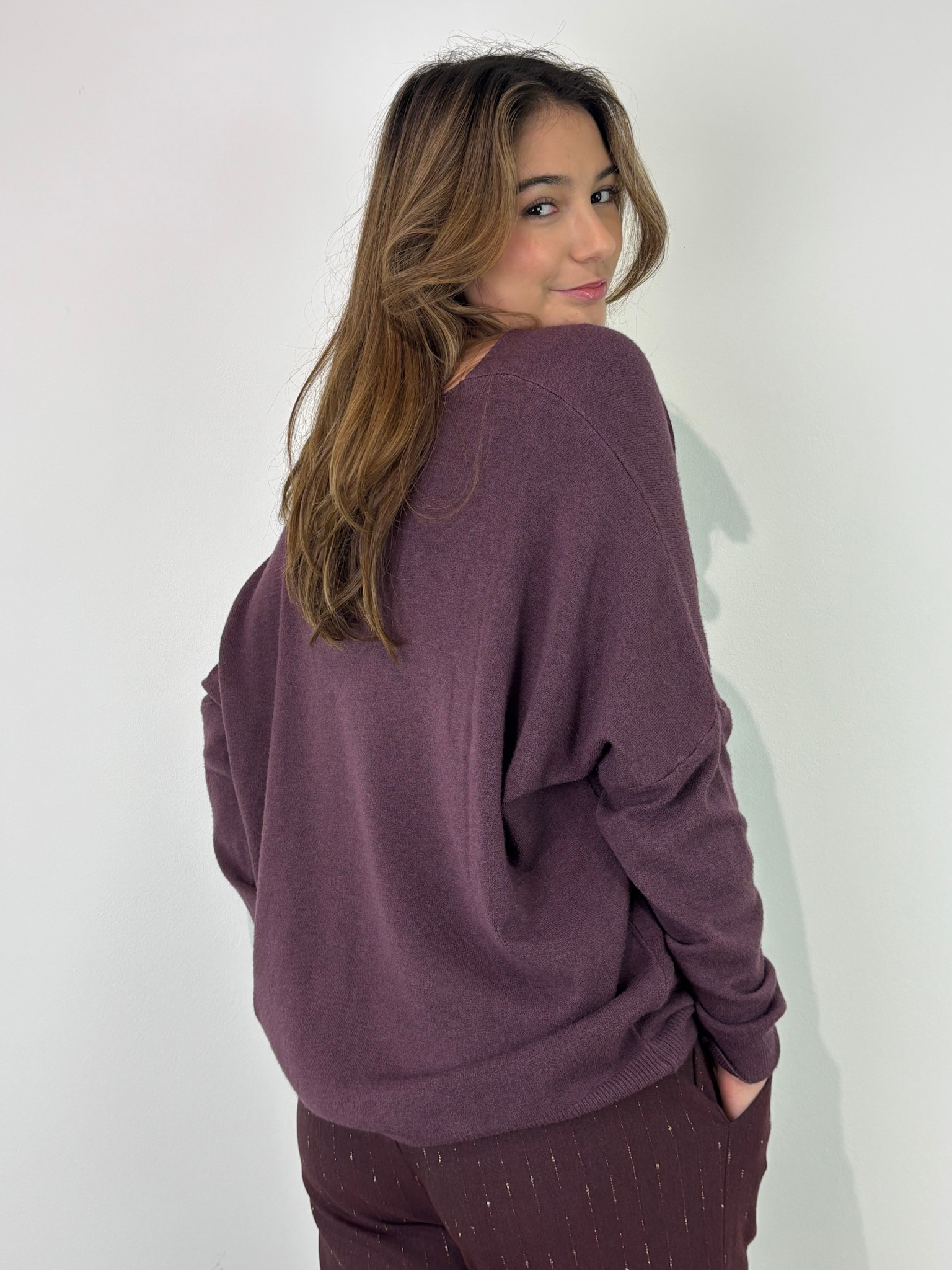 Kanza fine viscose basic knit top Prume-3