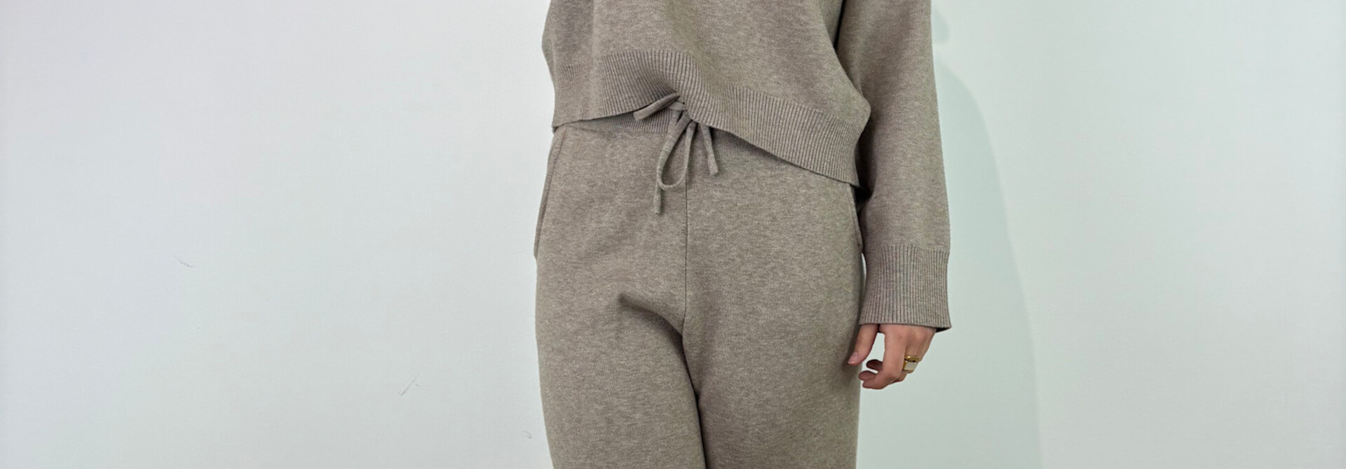 Manou soft knitted homewear set Beige Naturel