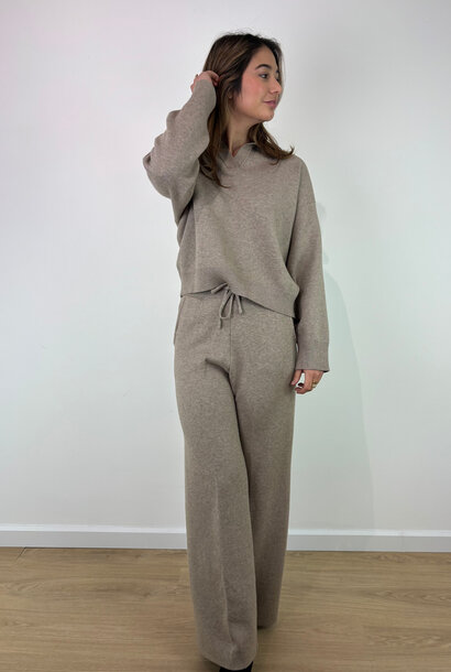 Manou soft knitted homewear set Beige Naturel