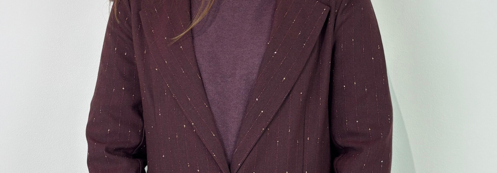 Jaru lurex bouclé pinestripe stretch blazer Burgundy