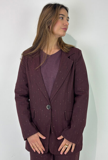 Jaru lurex bouclé pinestripe stretch blazer Burgundy