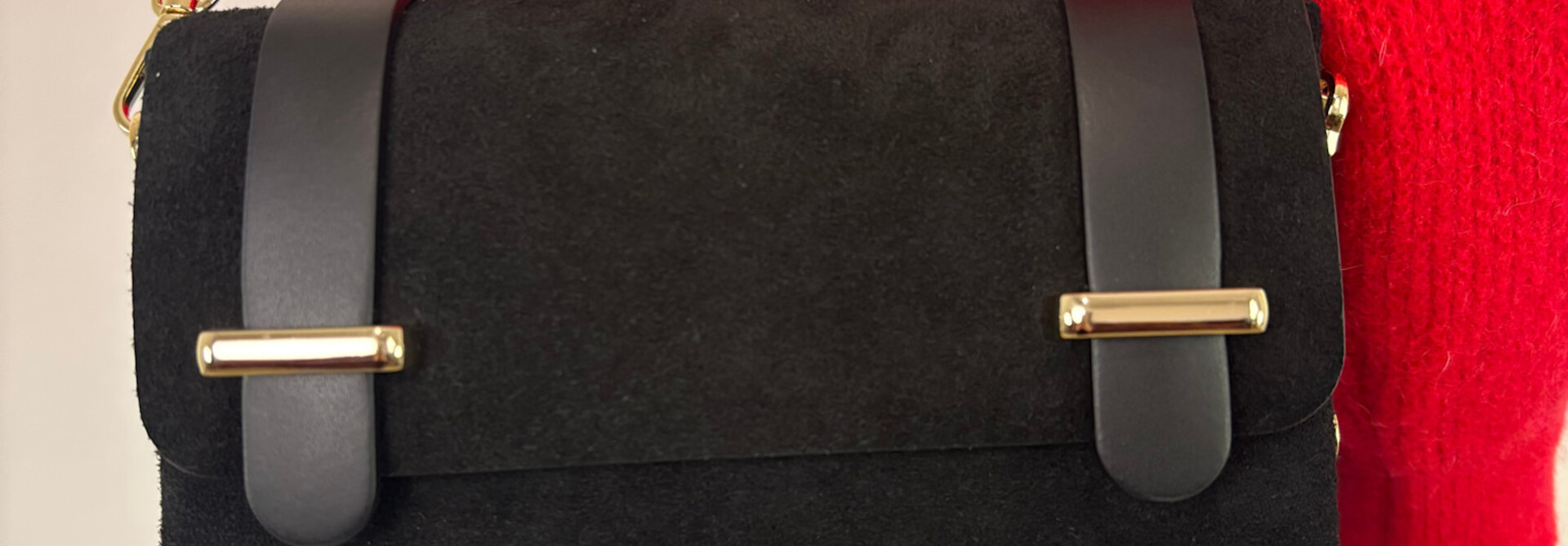 Ferretti suede genuine leather bag Black