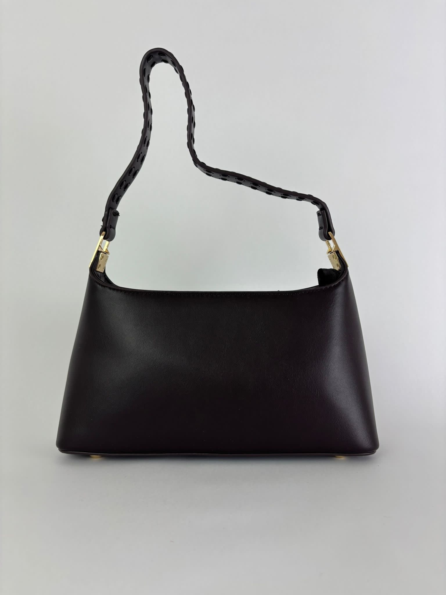 Avril leather shoulder bag Coffee Brown-3