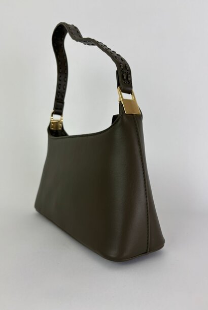 Avril leather shoulder bag Khaki