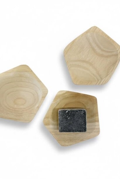 Pentagon naturel wood tray White Wash