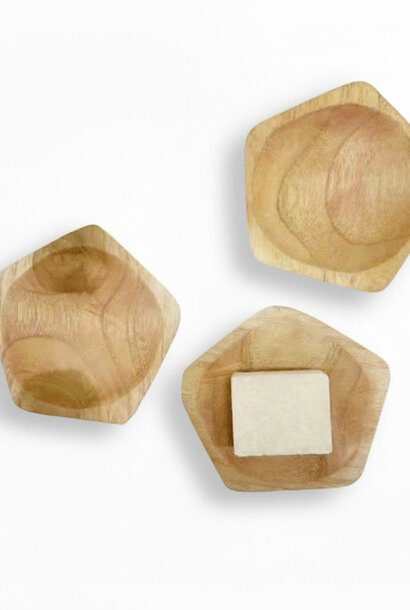 Pentagon naturel wood tray Teak Sanding