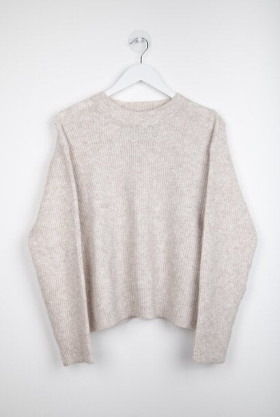 Filippa basic round neck knit Beige