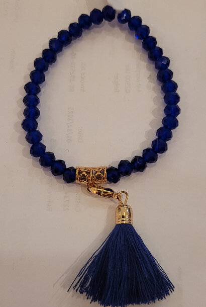 Laia tassel bracelet Royal Blue / Gold