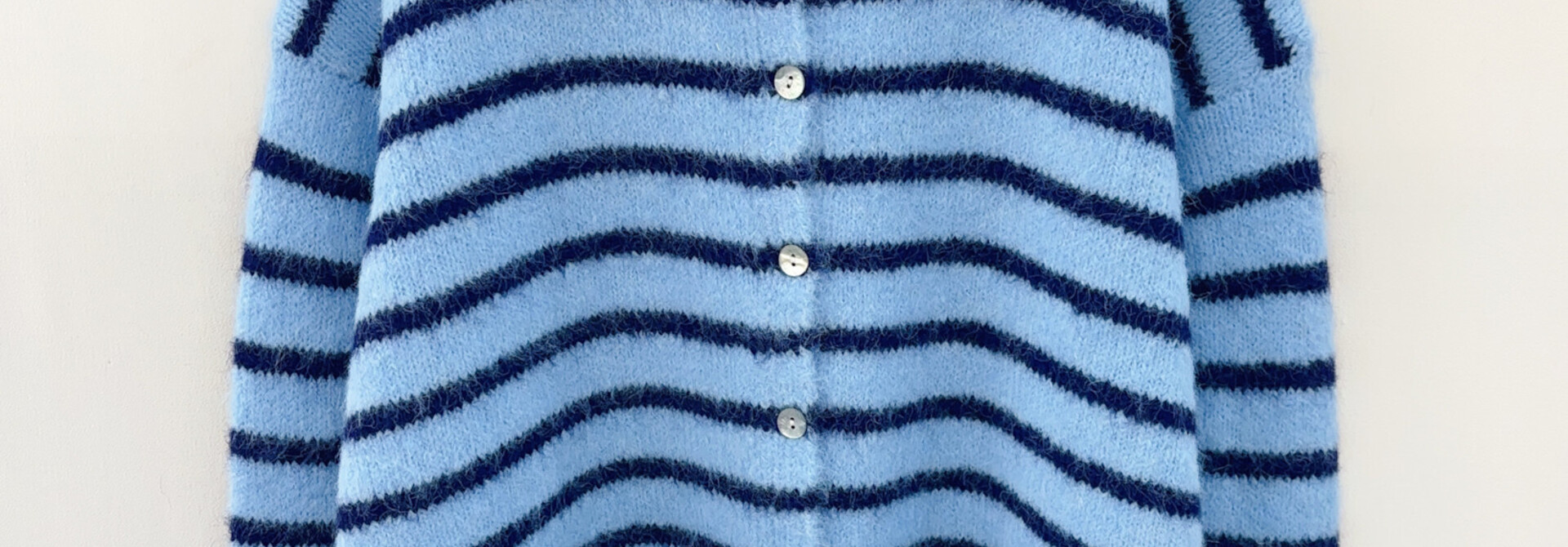 Noemié soft stripped knit cardigan Blue/Marine