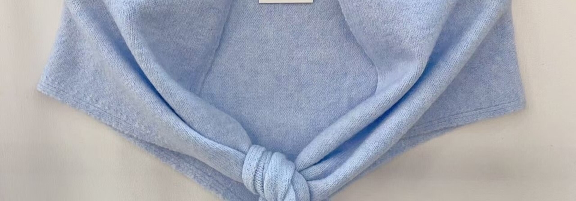 Pim plain knit scarf Light Blue