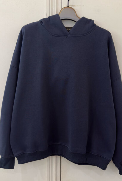 Dwayne flock liner basic hoodie sweater Marine