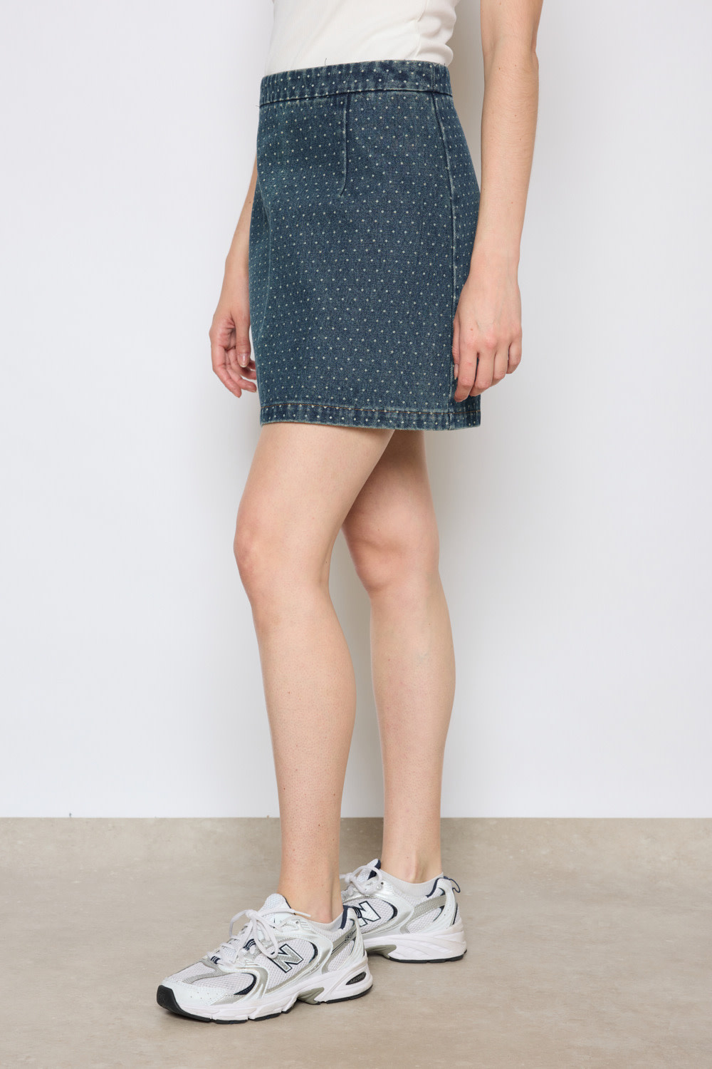 Louise polka dot skirt Denim-2