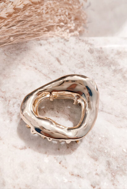 Stone organic hairclip Gold