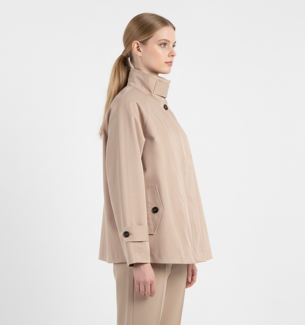 Nümph funnel-neck trench coat Beige-2