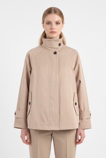 Nümph funnel-neck trench coat Beige