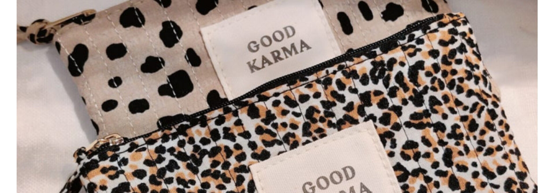 "Good karma" poche Cheetah Beige