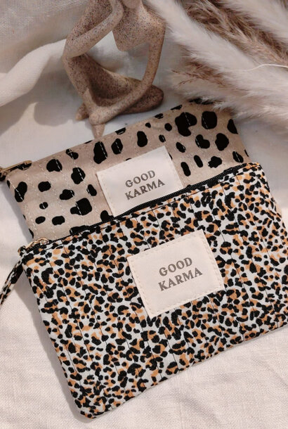 "Good karma" poche Cheetah Beige