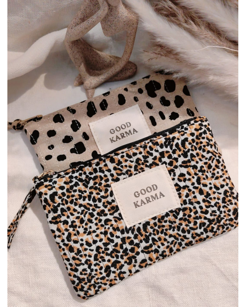 "Good karma" poche Cheetah Beige-1