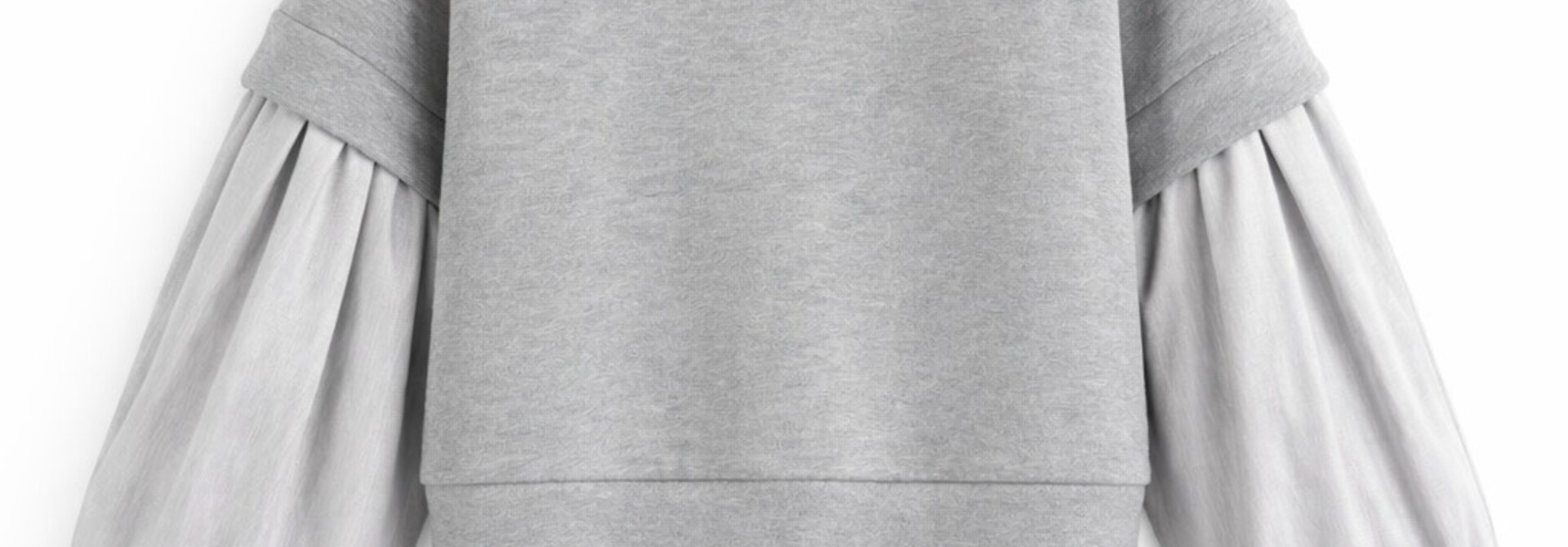 Kassidi linen structured trompe l'oeil sweat/blouse Light Grey