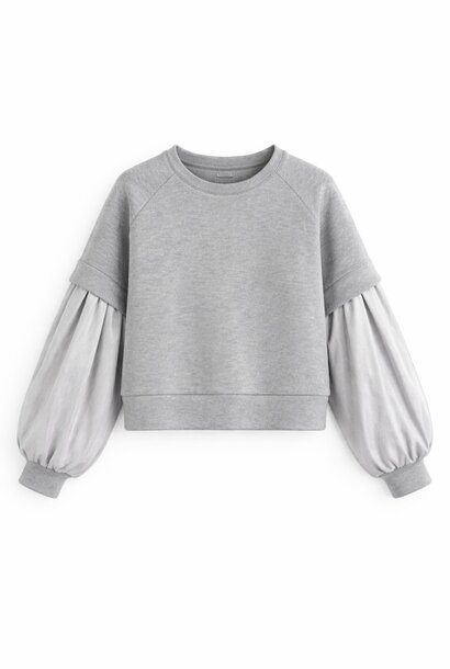 Kassidi linen structured trompe l'oeil sweat/blouse Light Grey