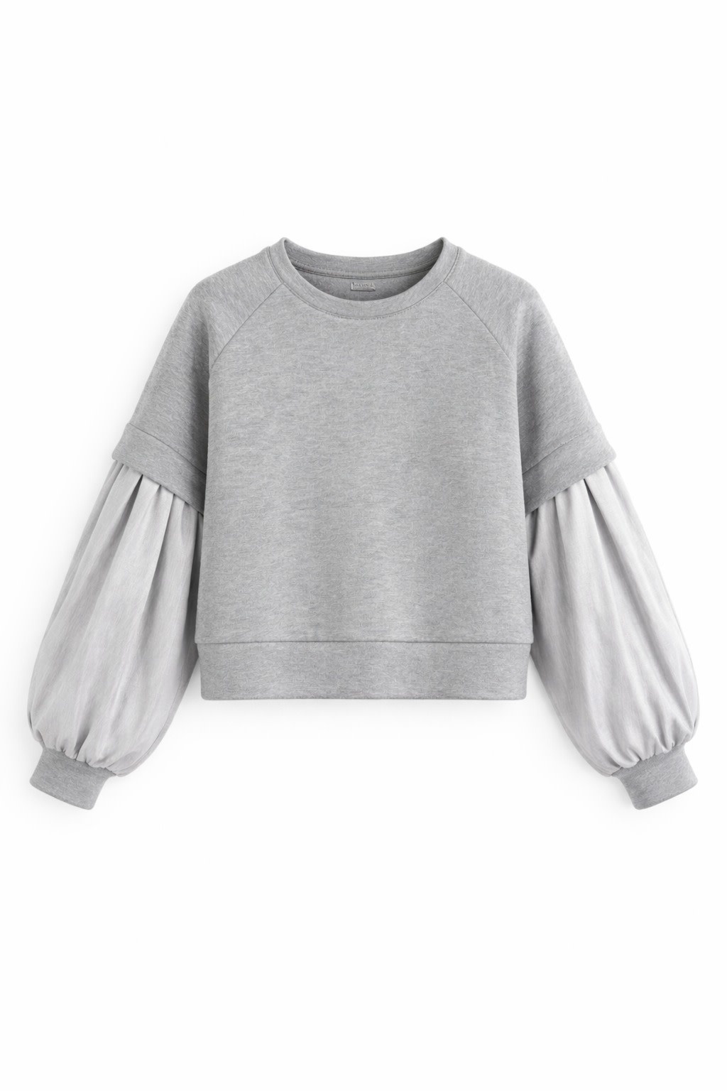Kassidi linen structured trompe l'oeil sweat/blouse Light Grey-1