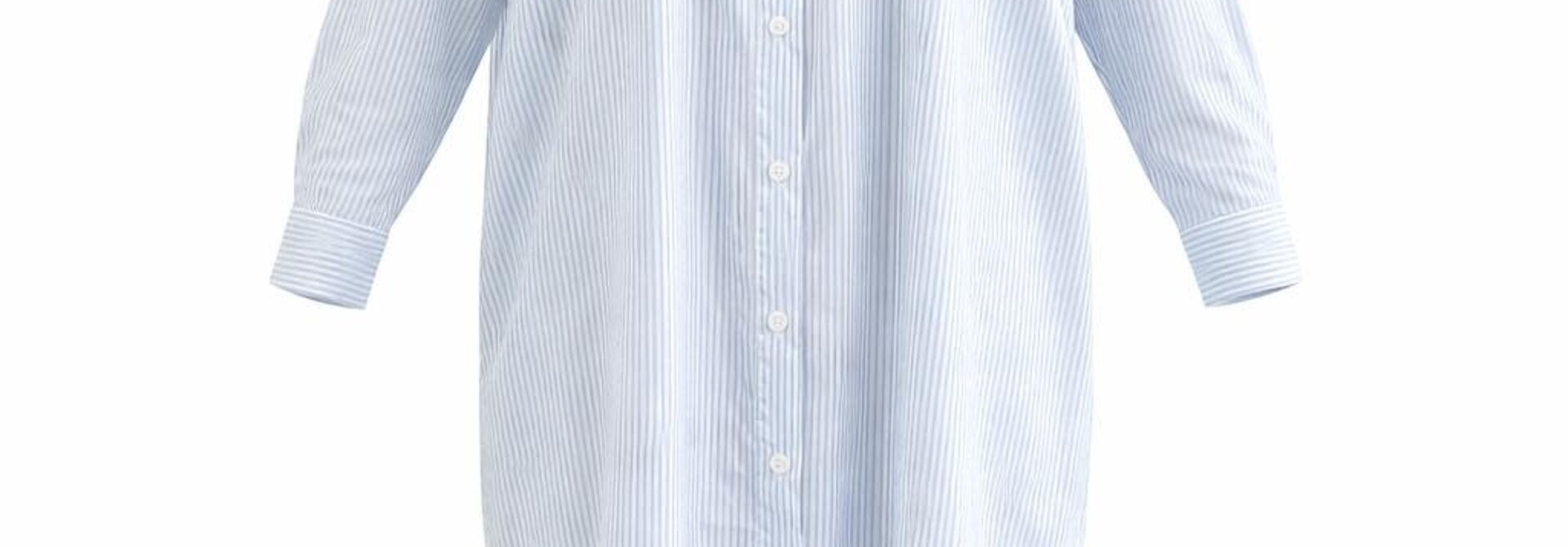 Brigitte cotton loose stripped shirtdress Light Blue
