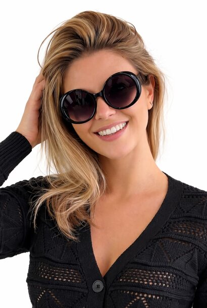 Bardot round statement sunglasses Black