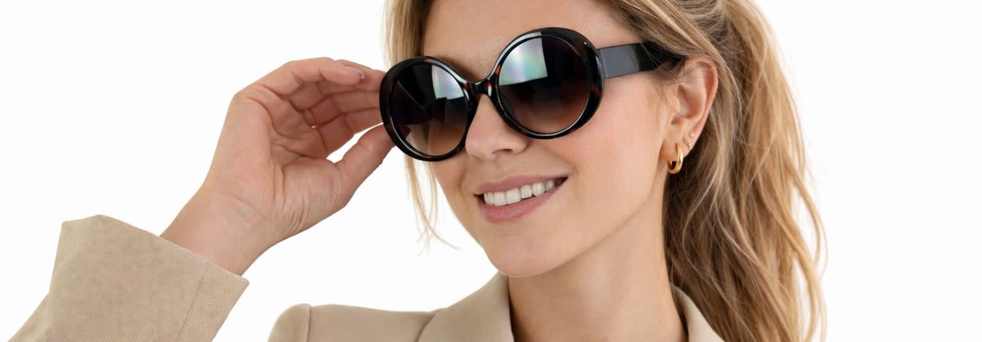 Bardot round statement sunglasses Tortoise Brown