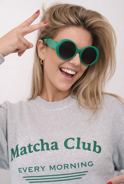 Bardot round statement sunglasses Sea Green