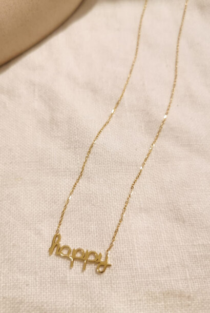 'Happy" necklace Gold