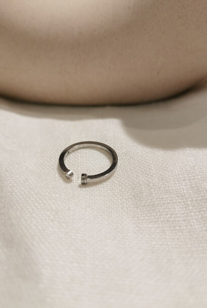 Little diamant minimal ring Silver