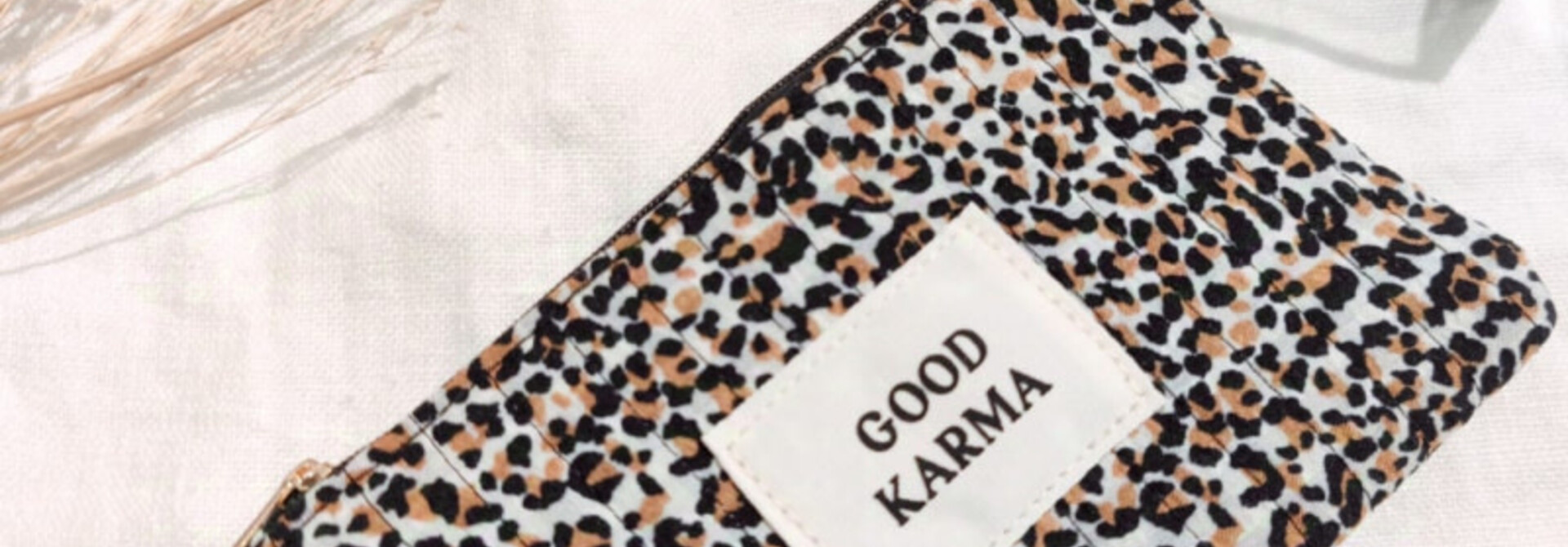 "Good karma" poche Leopard Marron