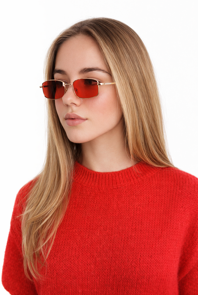 Texas narrow-frame sunglasses Gold Red