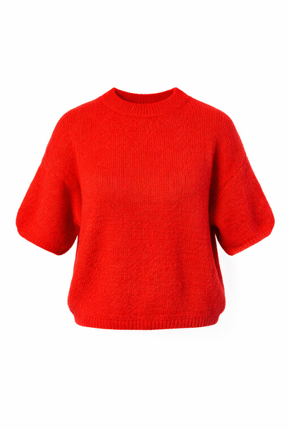 Agnea boxy s/s knit Red