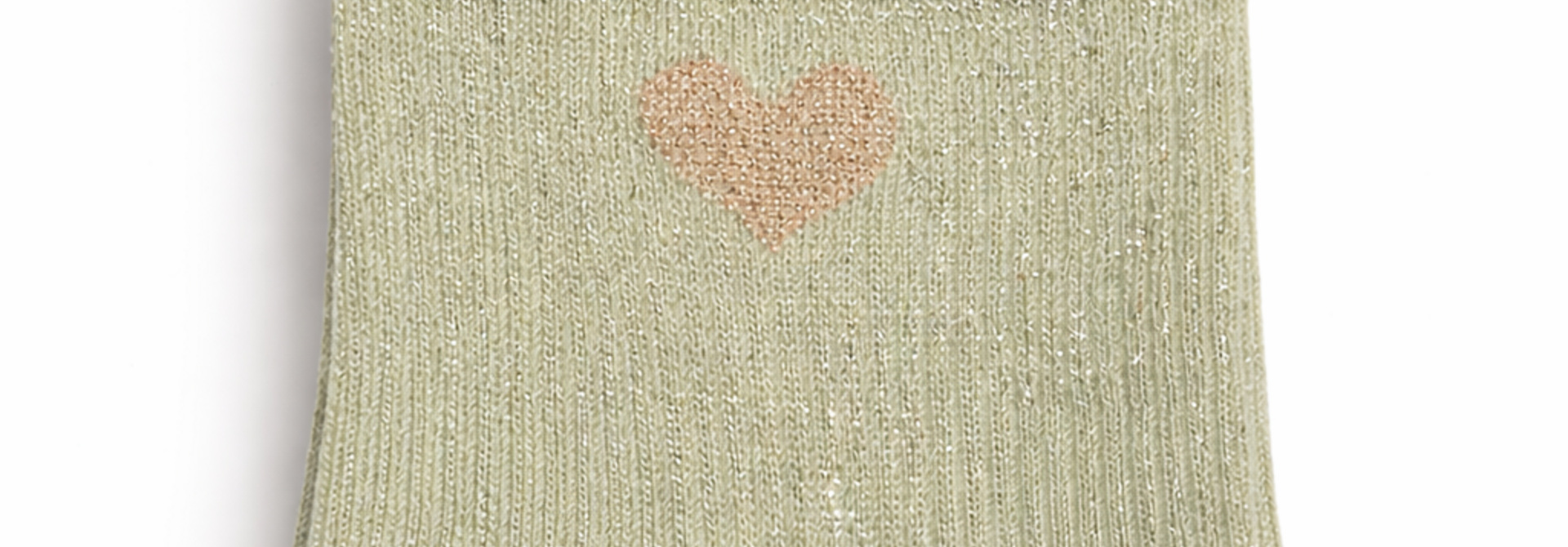 Frill heart short sneaker socks Matcha