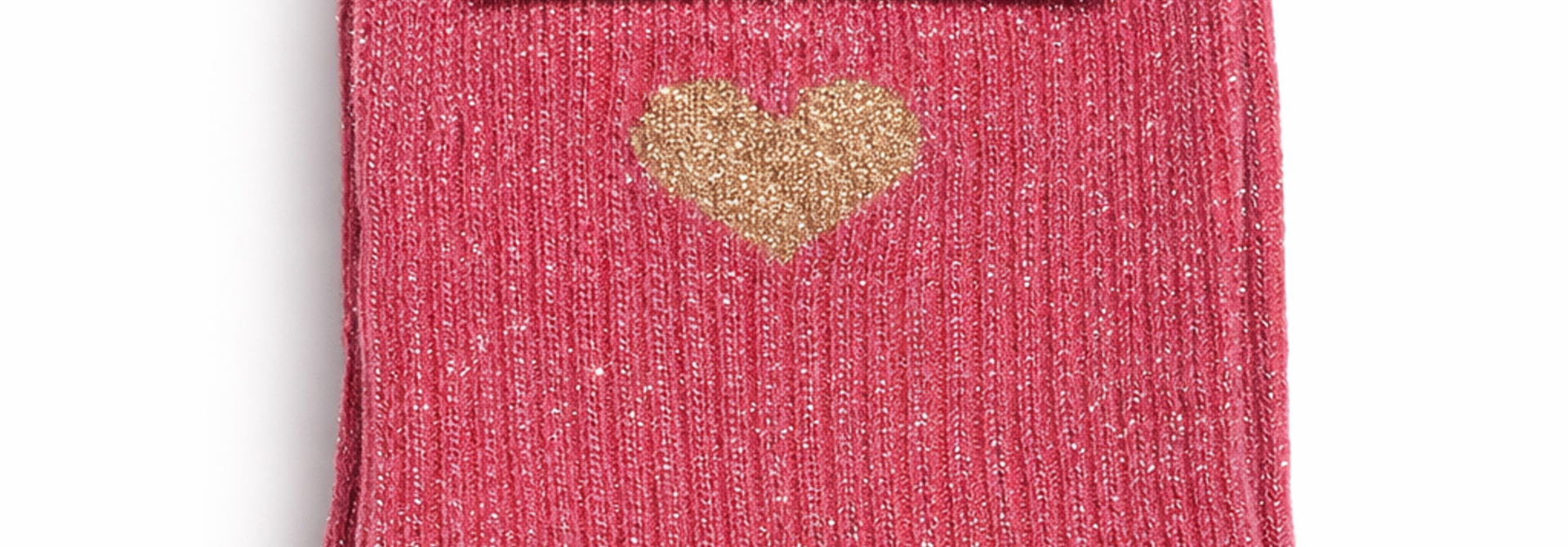 Frill heart short sneaker socks Fushia