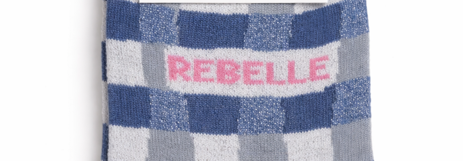 'Rebelle' checkered sparkle socks Denim