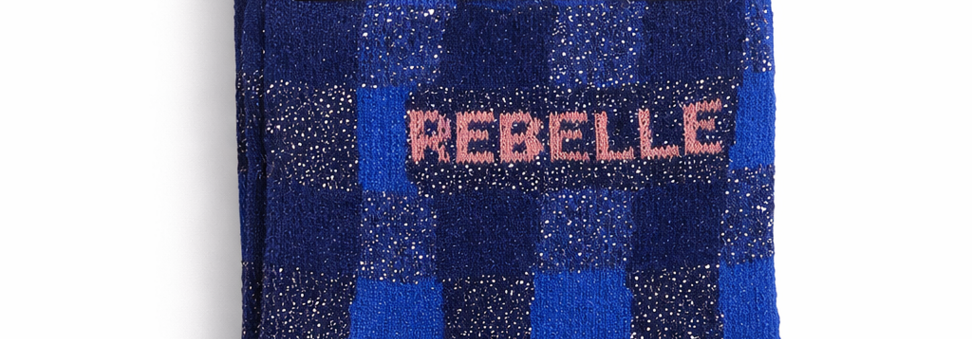 'Rebelle' checkered sparkle socks Cobalt