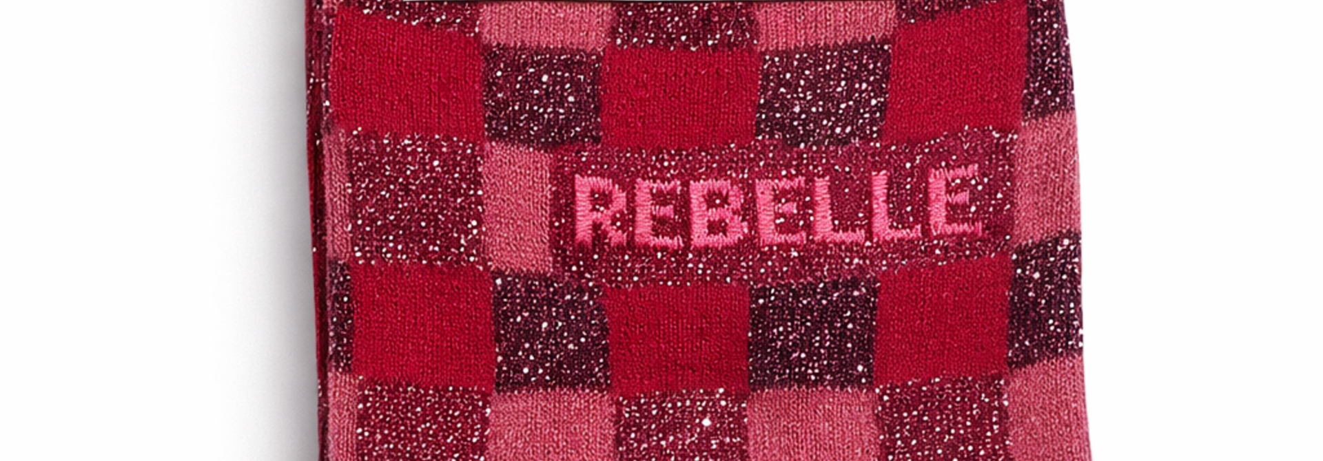 'Rebelle' checkered sparkle socks Burgundy
