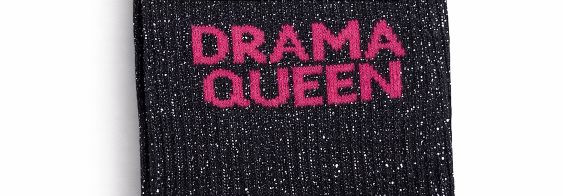 'Drama Queen'  sparkle socks Black