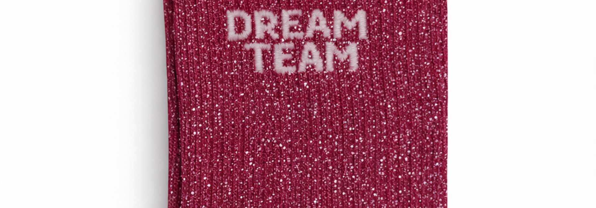 'Dream team' glitter sock Red