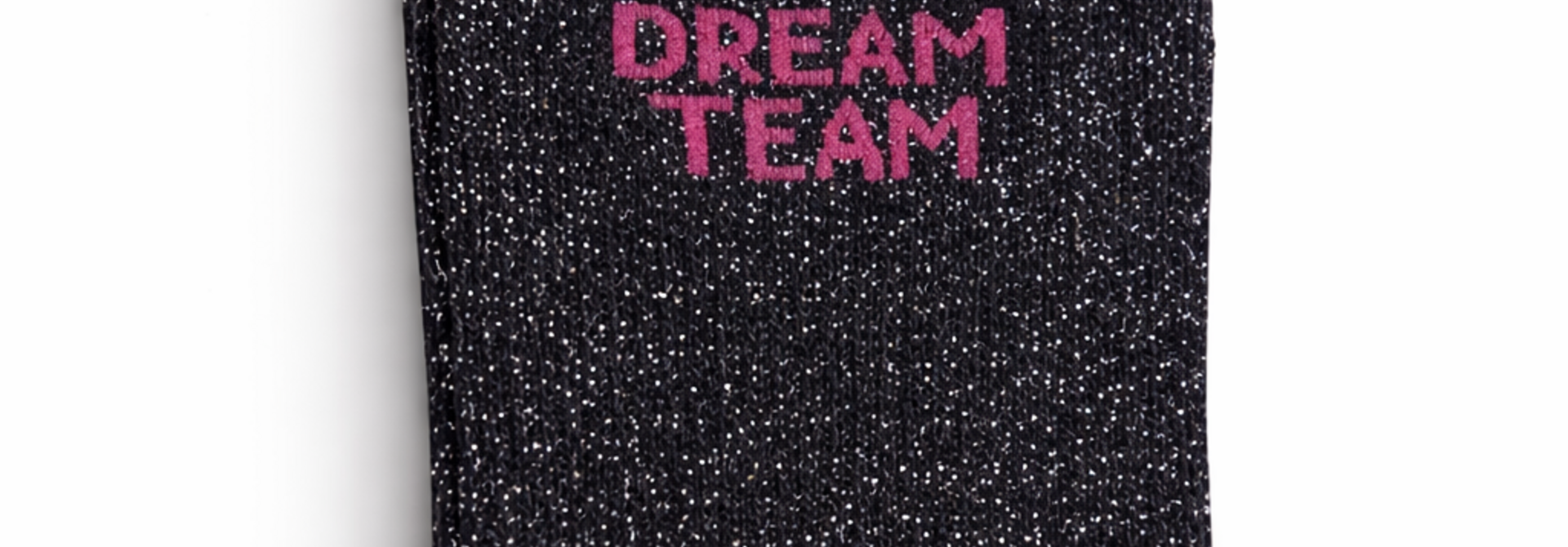 'Dream team' glitter sock Black