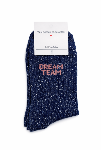 'Dream team' glitter sock Marine Blue